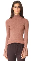 Carven Metallic Sweater With Pleats