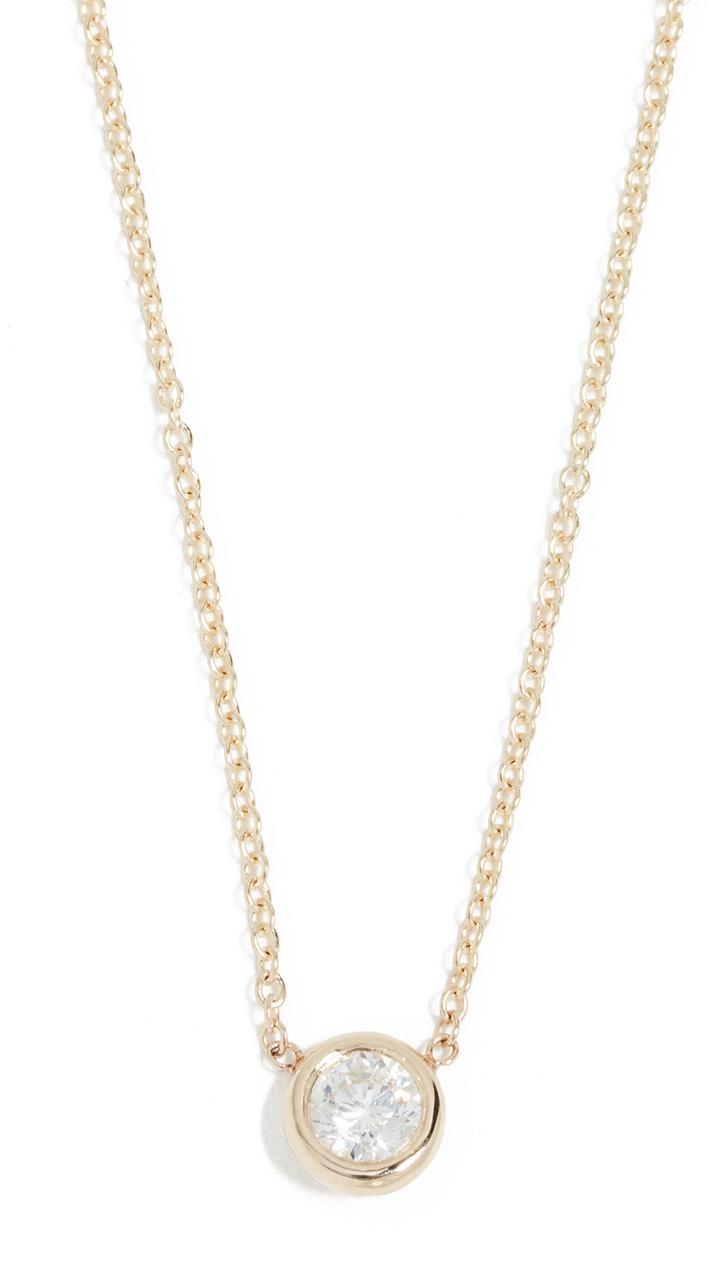 Zoe Chicco 14k Gold Necklace With 20pt White Diamond
