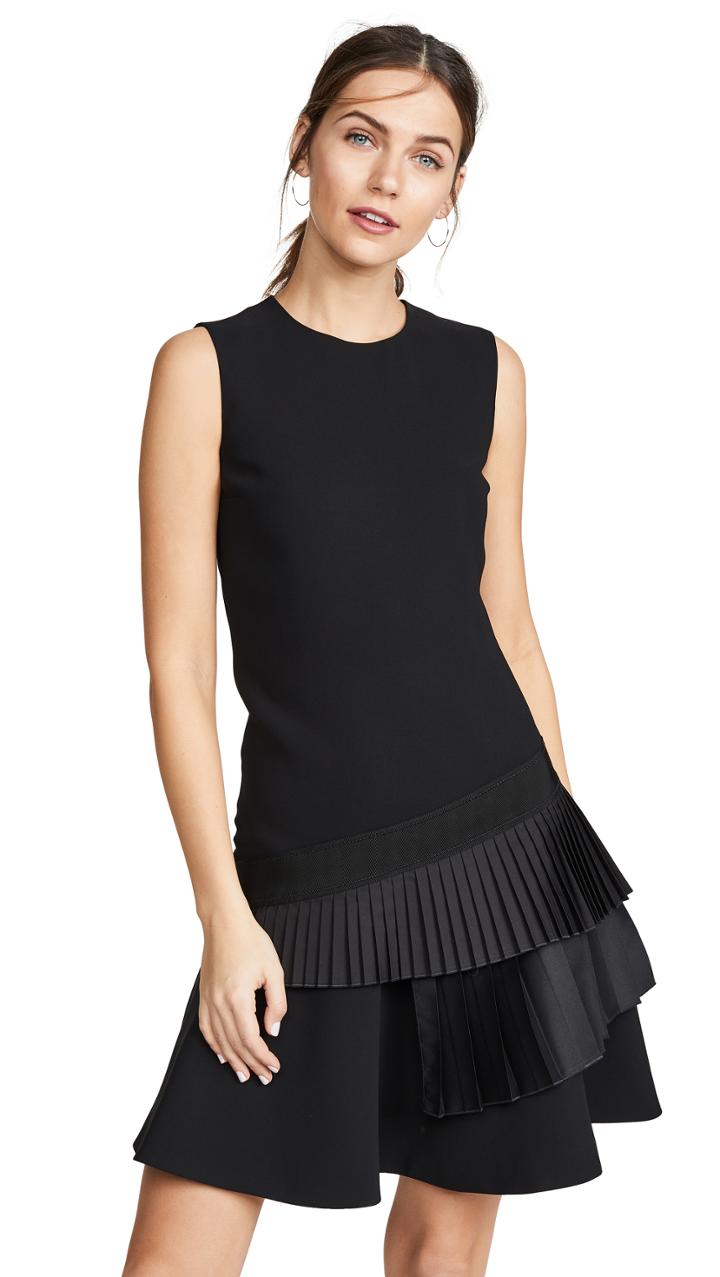 Victoria Victoria Beckham Asymmetric Pleat Dress