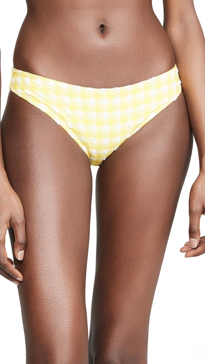 Ganni Seersucker Bikini Bottoms