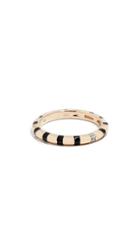 Adina Reyter 14k Black Enamel Diamond Stripe Band Ring
