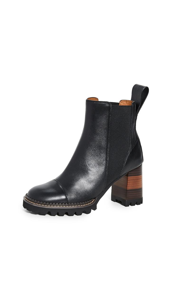 See By Chloe Mallory Chelsea Lug 70 Heel Booties