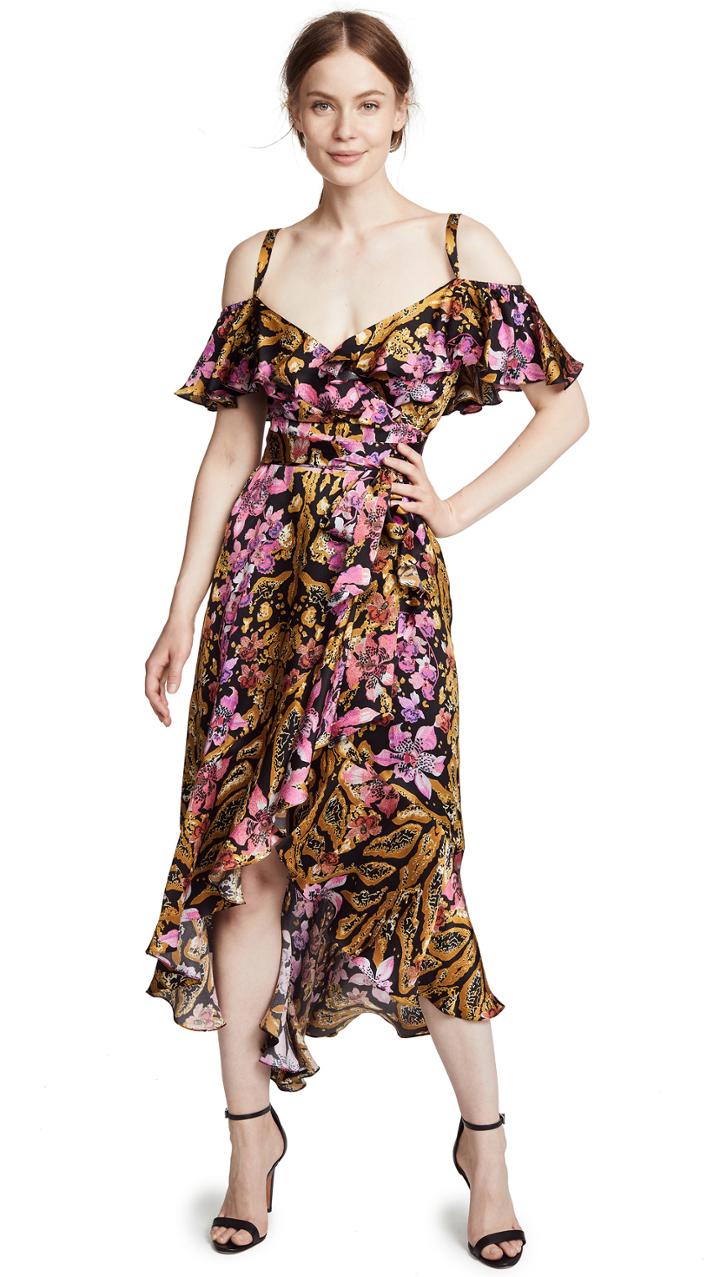 Temperley London Safari Printed Wrap Dress