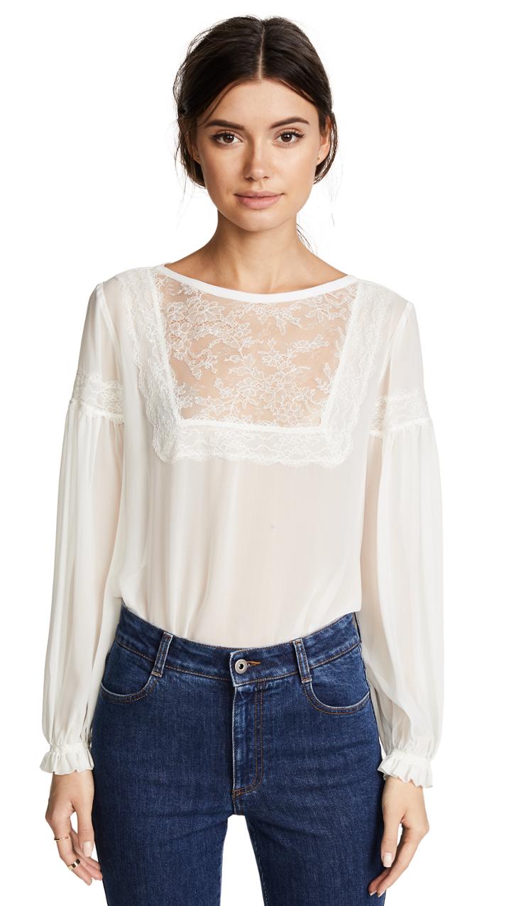 Roberto Cavalli Woven Sheer Blouse