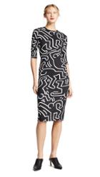 Alice Olivia Keith Haring Delora Fitted Crew Neck Dress