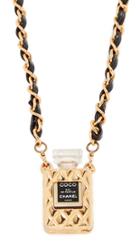 What Goes Around Comes Around Chanel Quilted Perfume Necklace