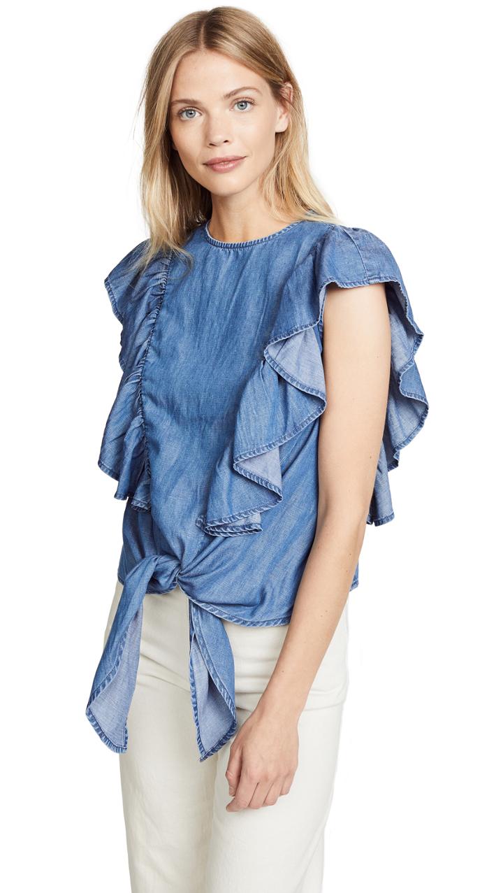 Frame Knot Short Sleeve Top