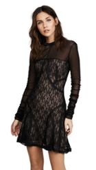 Alexander Wang Lace Paneled Dress With Ladder Trim Detail