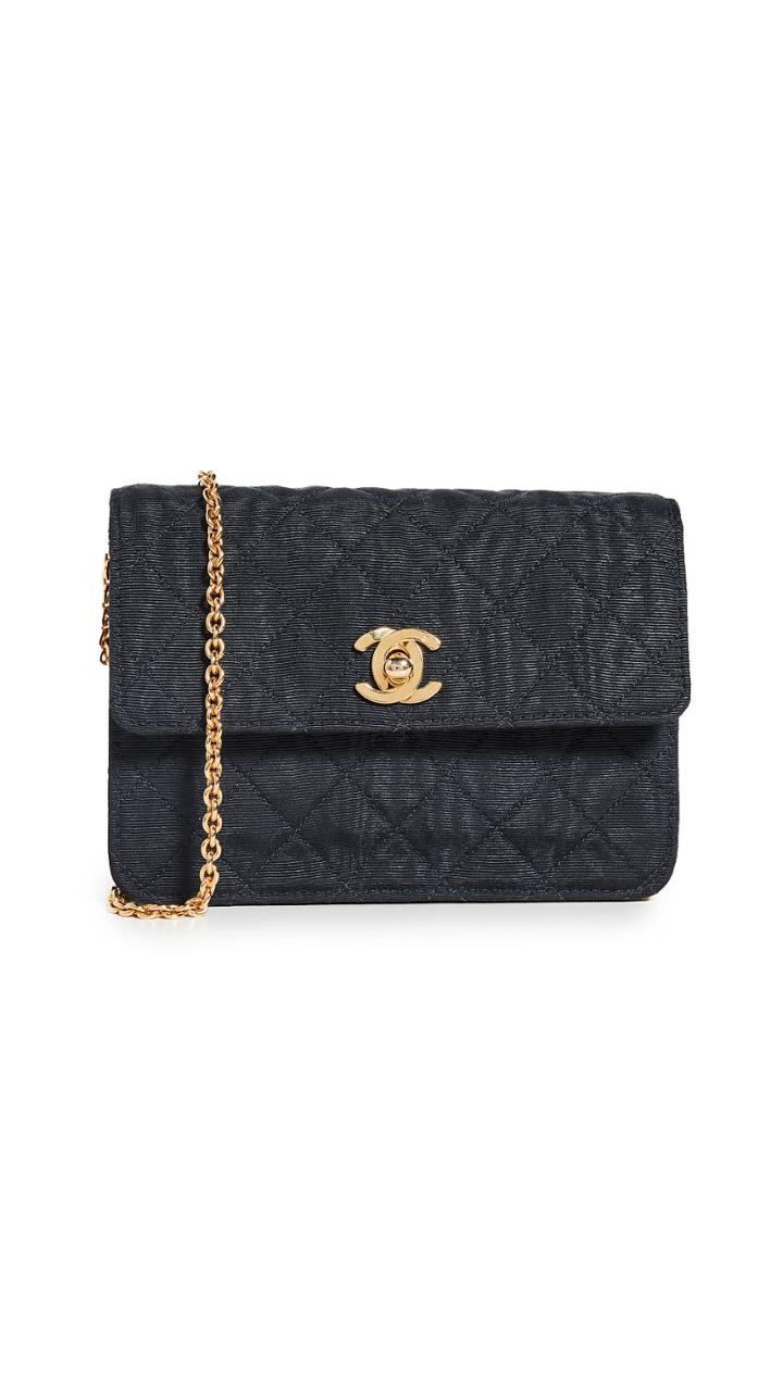 What Goes Around Comes Around Chanel Black Nylon Half Flap Micro