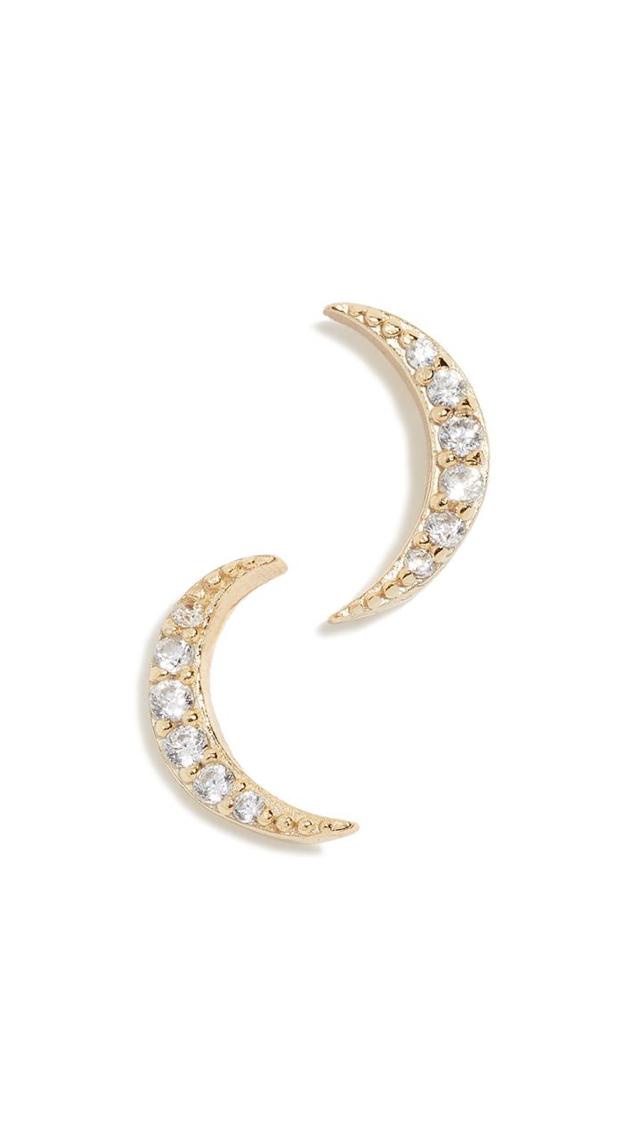 Shashi Moon Pave Studs