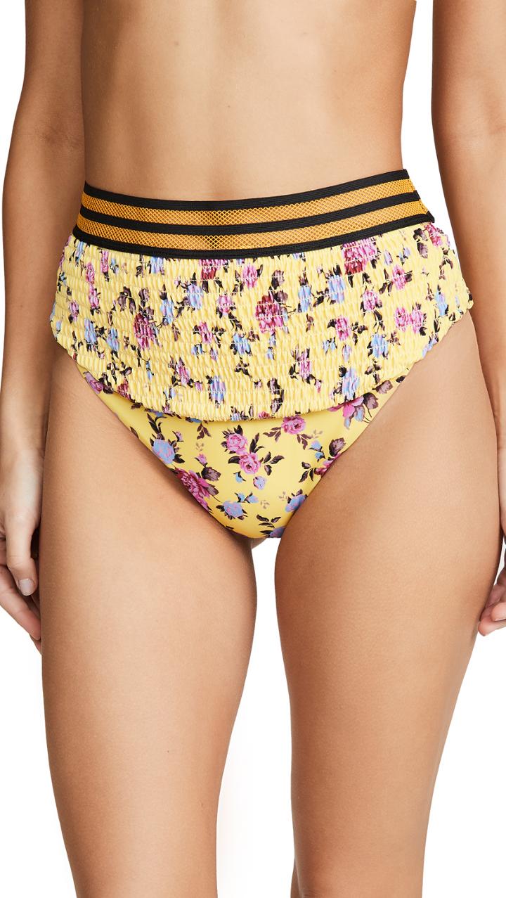 For Love Lemons Paulina Ruched Bikini Bottoms