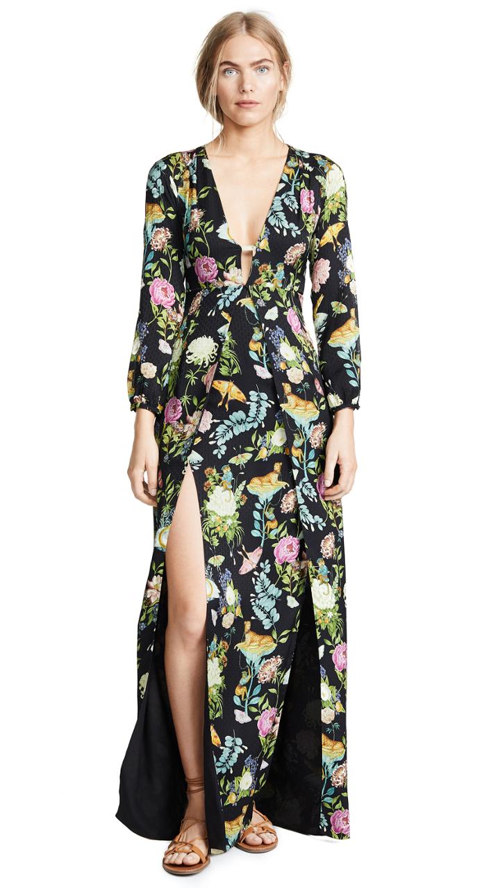 Vilshenko Briony V Neck Full Length Dress