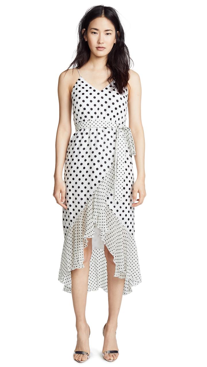 Alice Olivia Bray Pleat Sleeve Wrap Top