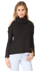 J O A Cold Shoulder Turtleneck Sweater