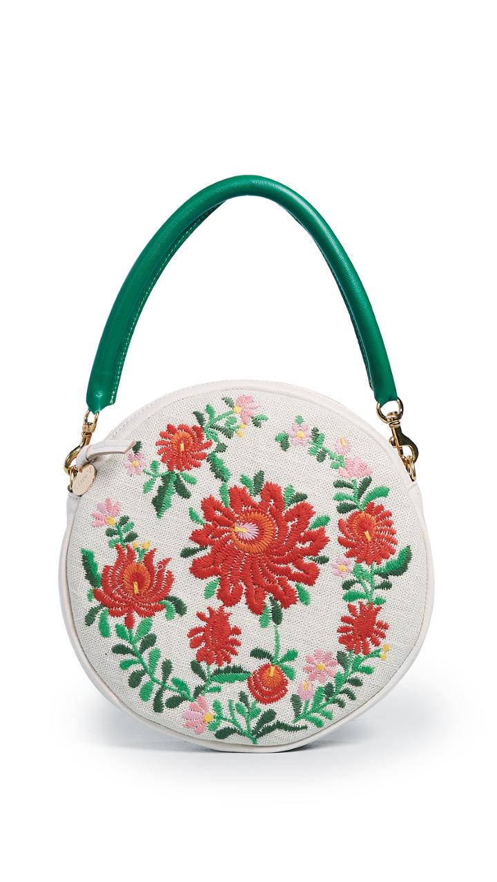 Clare V Embroidered Circle Clutch