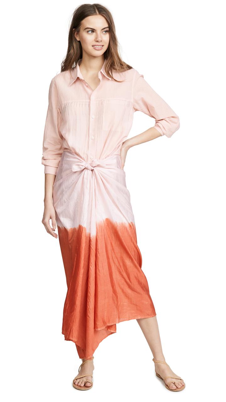 Tome Patchwork Wrap Midi Dress