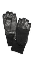 Carolina Amato Leather Cashmere Gloves