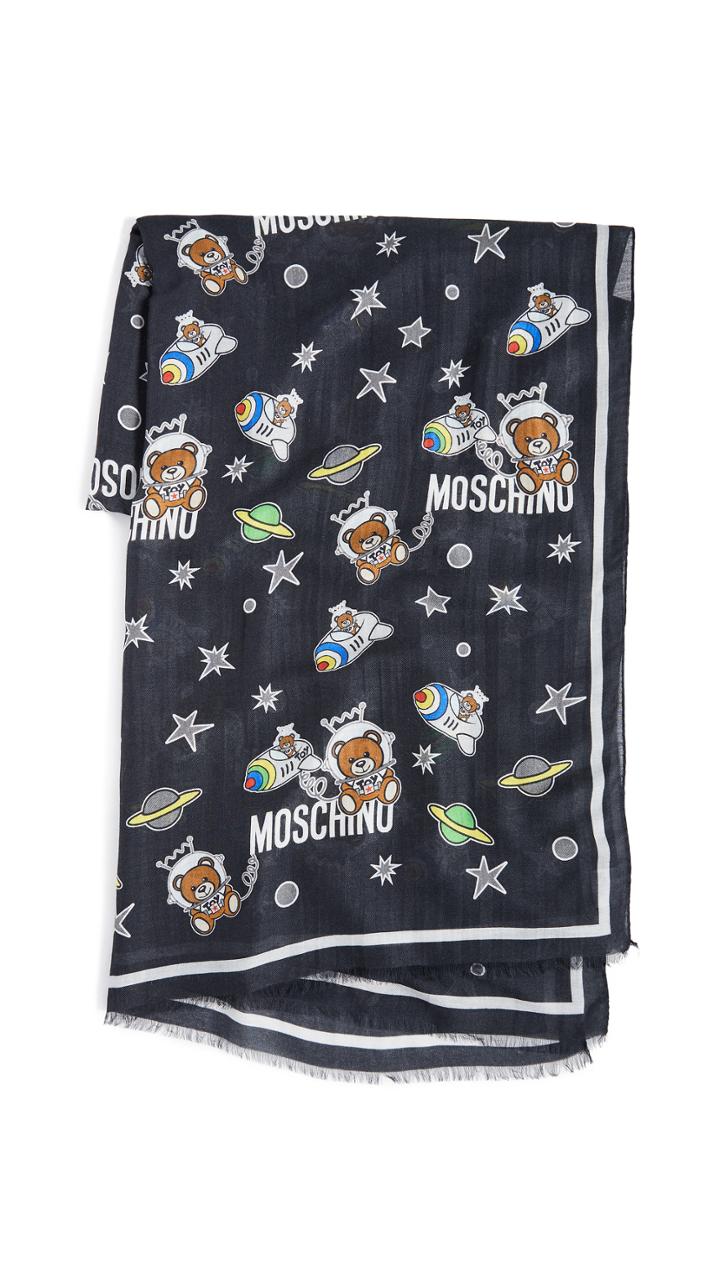 Moschino Space Bear Print Scarf