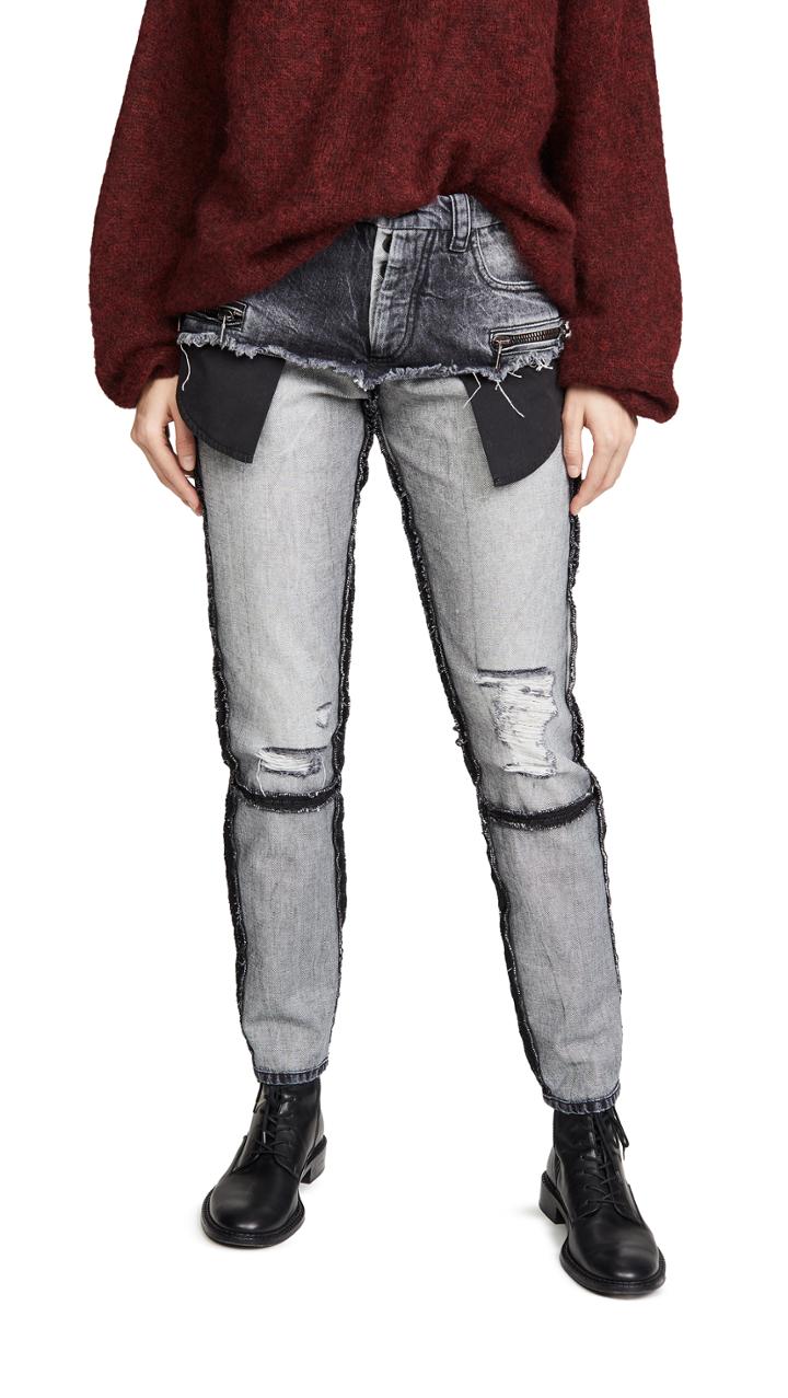 Unravel Project Moonwash Double Layer Jeans