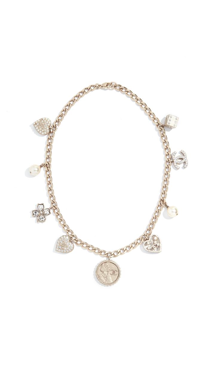 What Goes Around Comes Around Chanel Brushed Charms Choker Necklace