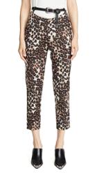 Pushbutton Leopard Print Pants