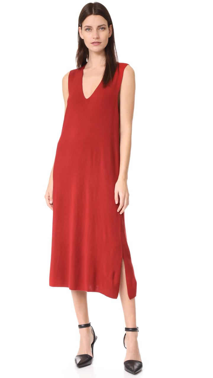 T By Alexander Wang Milano Knit Sleeveless V Neck Dress