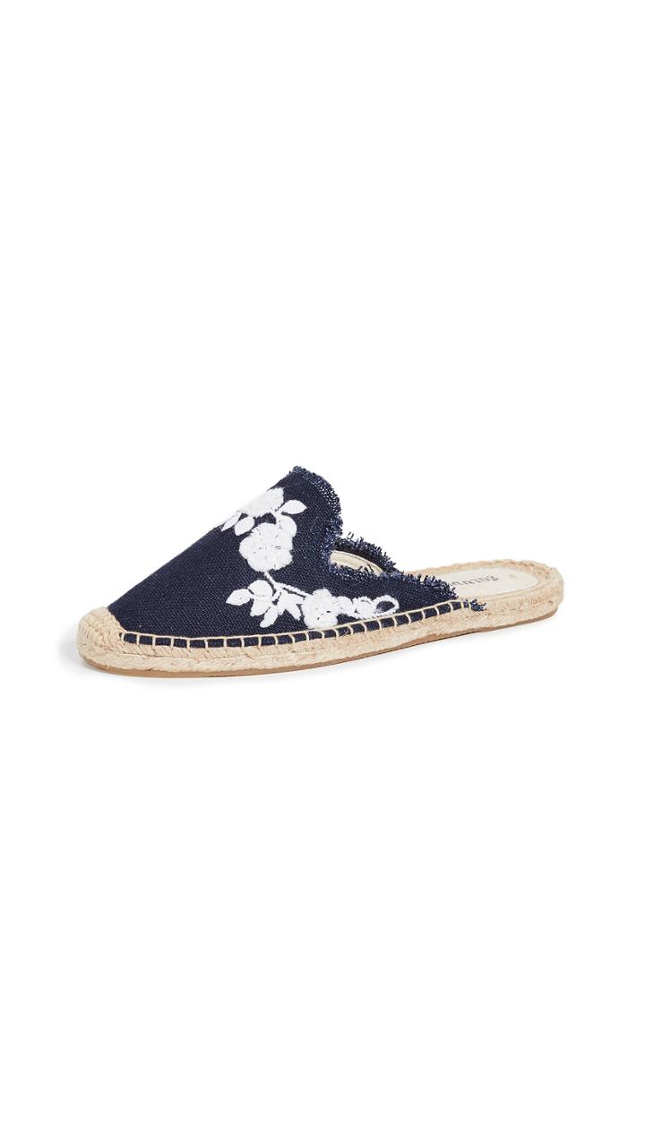 Soludos Frayed Floral Mules Espadrilles