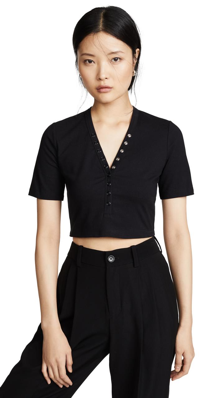 Alexanderwang T Compact Jersey Snap Top