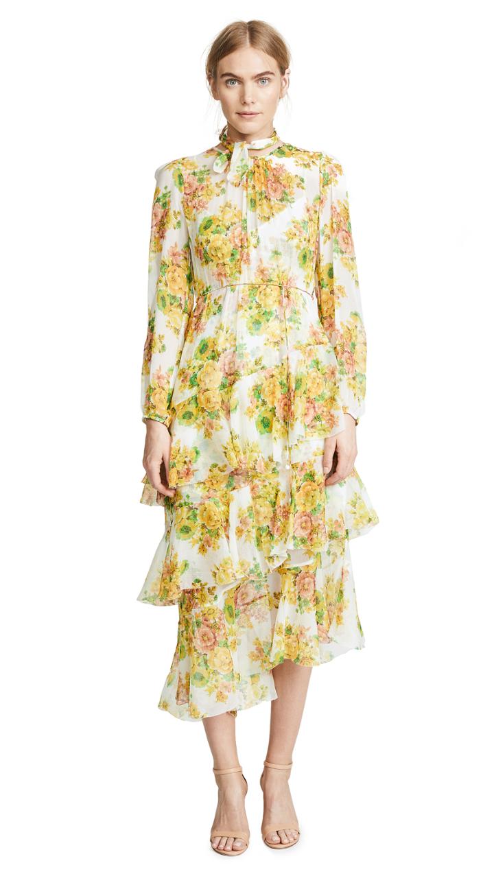 Zimmermann Golden Tiered Dress