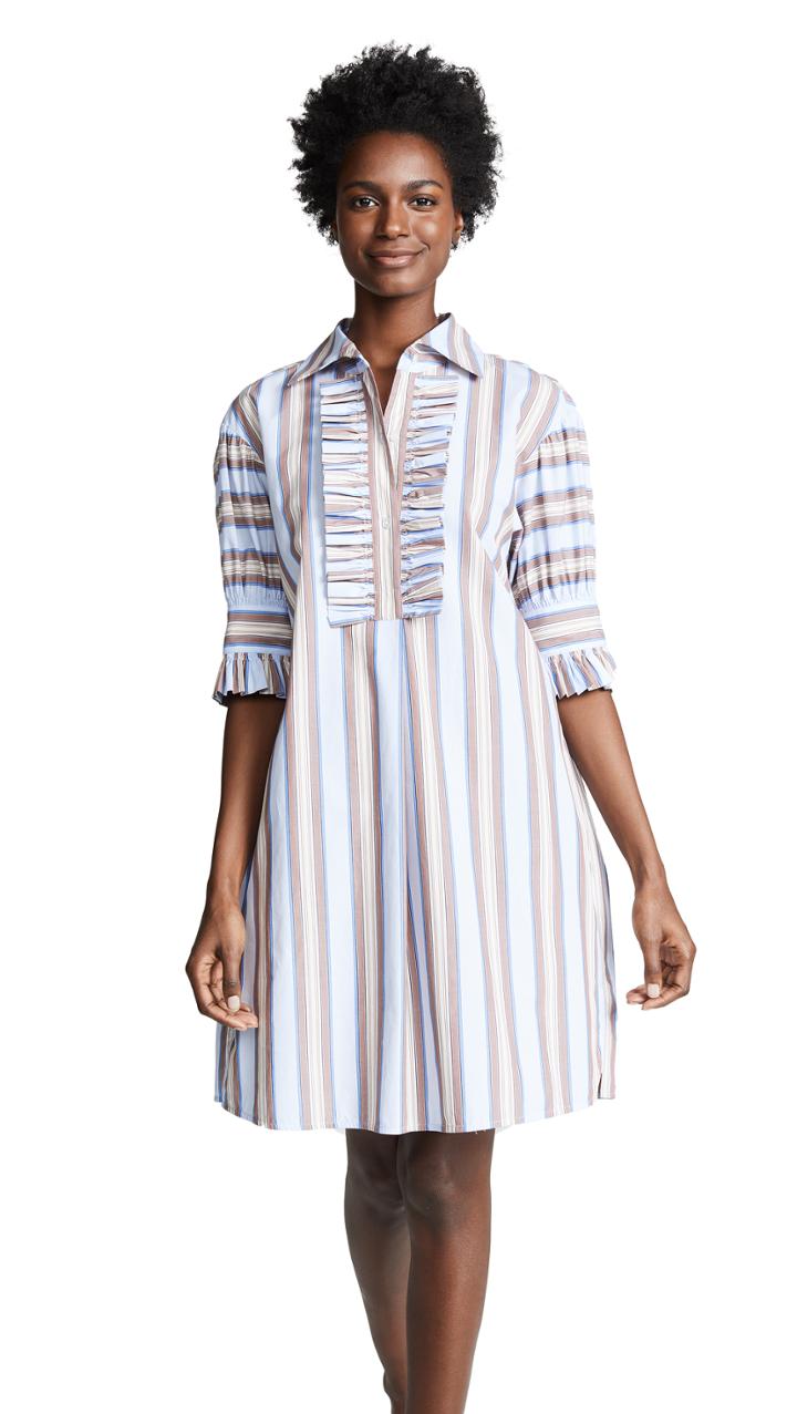 Tory Burch Ruffle Front Shirtdress