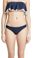 Pilyq Bikini Top With White Pom Poms