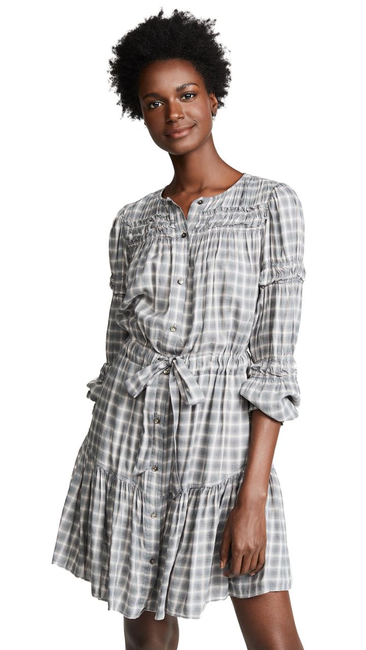 La Vie Rebecca Taylor Long Sleeve Plaid Dress