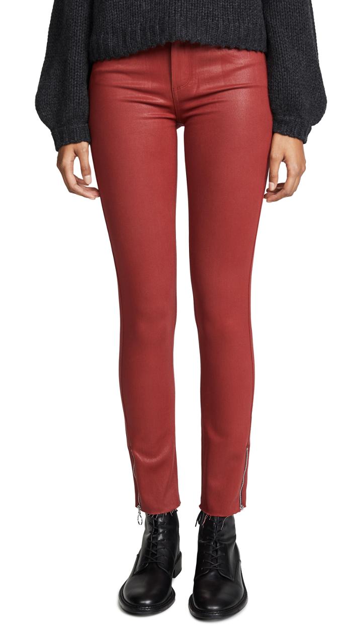 Paige Coated Hoxton Ankle Zip Jeans