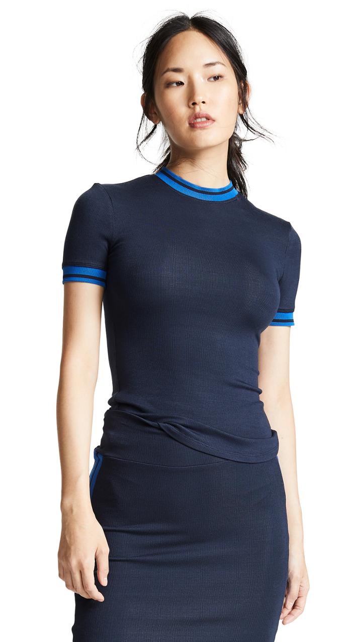 Twenty Tees Ribbed Ringer Short Sleeve Top