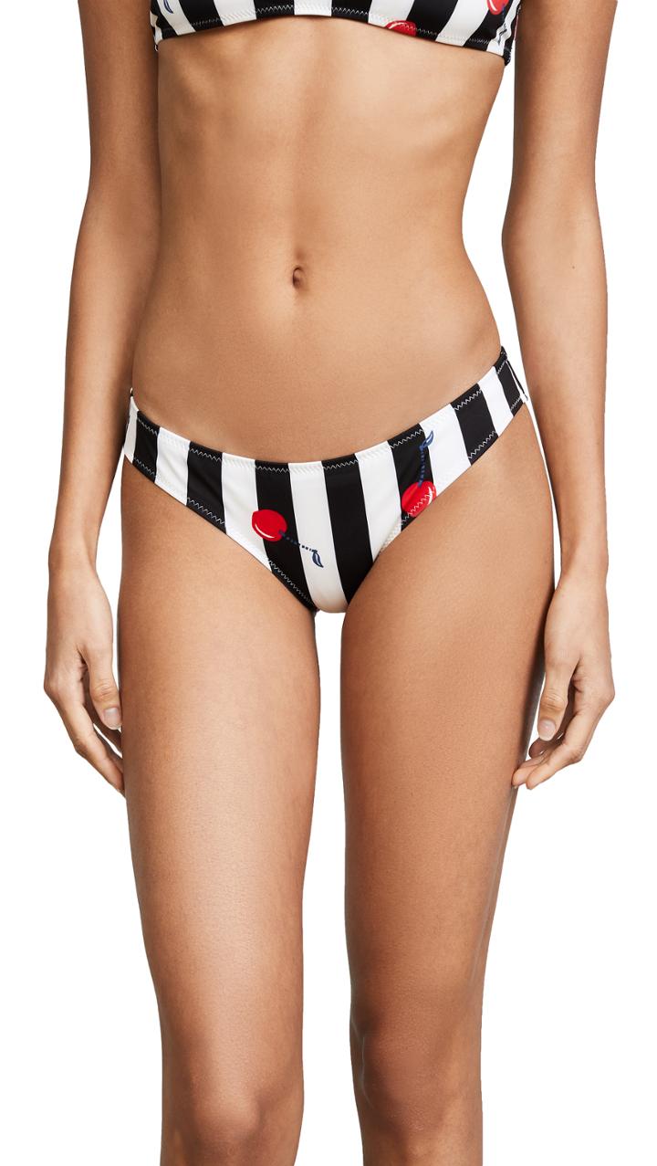 Solid Striped The Elle Cherries Bikini Bottoms