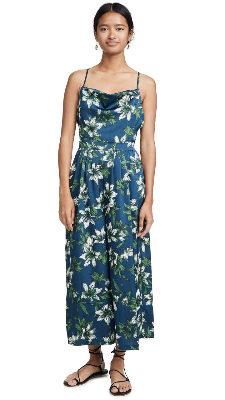 J O A Navy Tropical Jumpsuit
