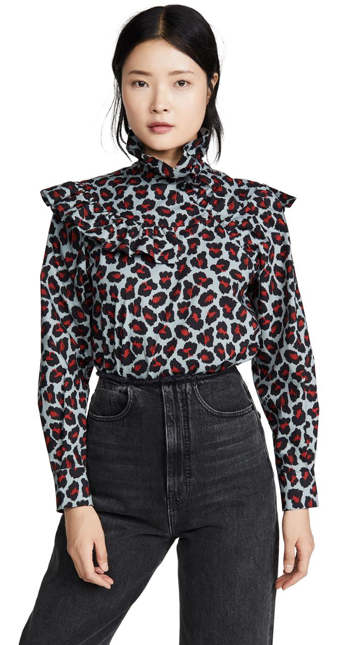 Msgm Leopard Blouse