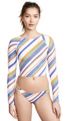 The Upside Club55 Stripe Cropped Rash Guard