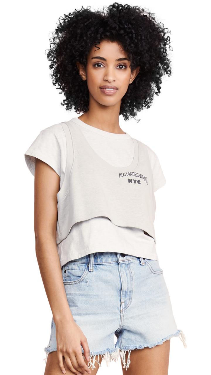 Alexanderwang T Lightweight Terry Bi Layer Crop Top