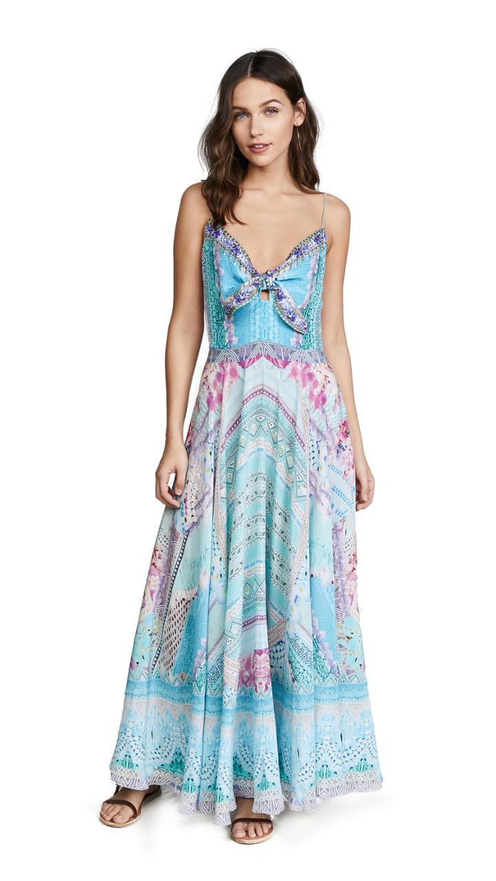 Camilla Garden State Tie Front Long Dress