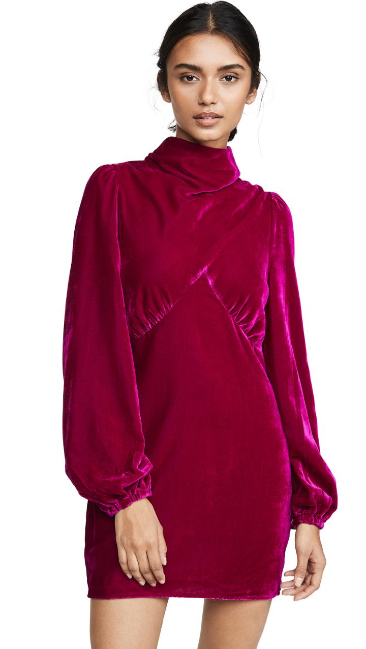 Divine Heritage Mock Neck Mini Dress