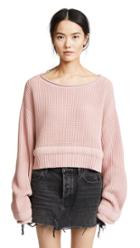 T By Alexander Wang Chunky Trim Wide Neck Pullover