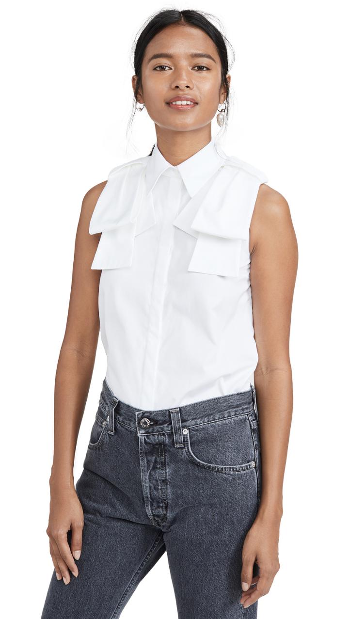 Victoria Victoria Beckham Sleeveless Epaulet Shirt