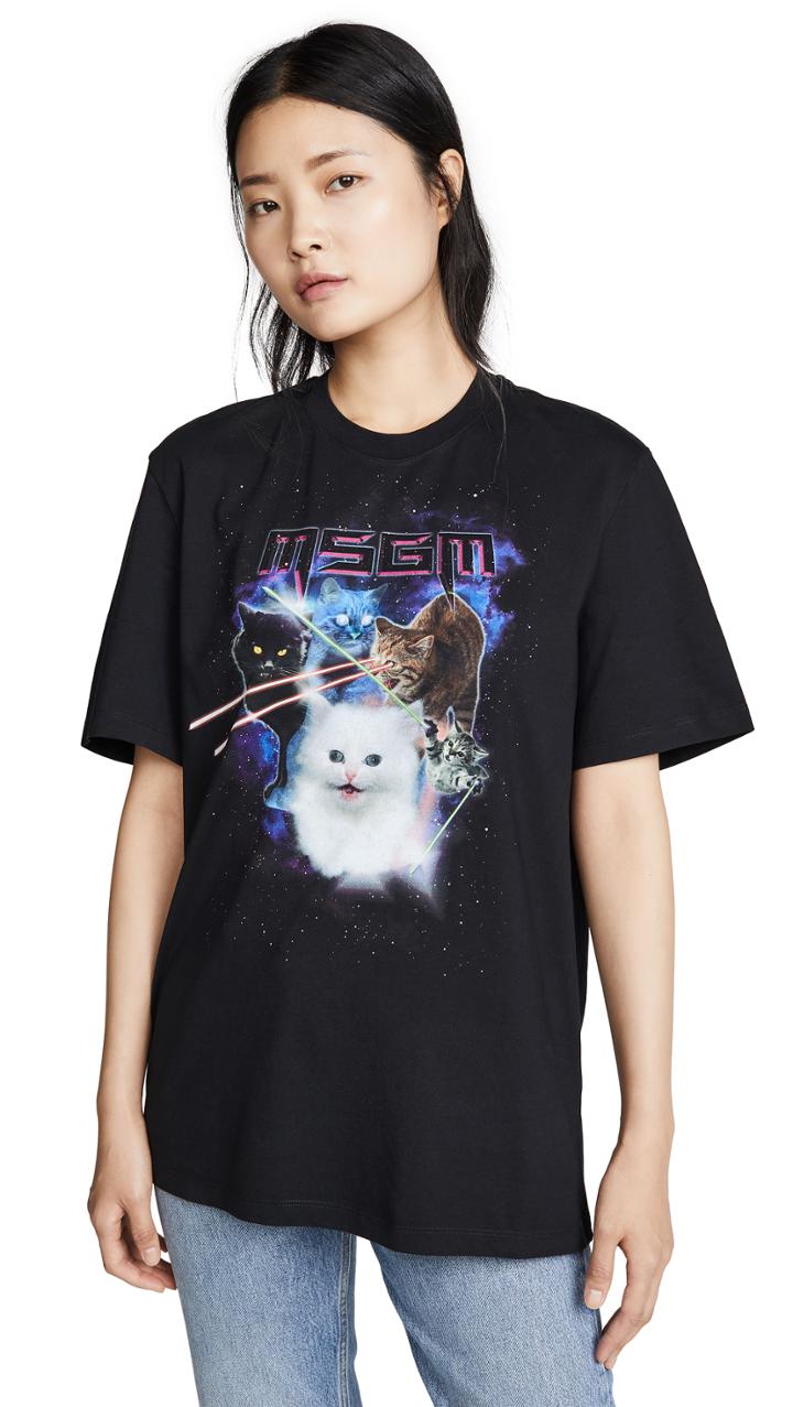 Msgm Laser Cats T Shirt