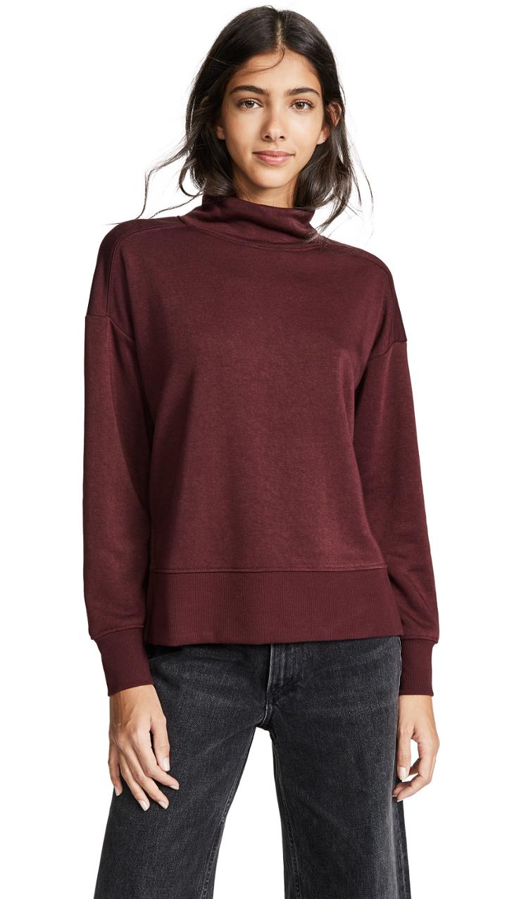 Z Supply Loft Fleece Mock Neck Sweatshirt