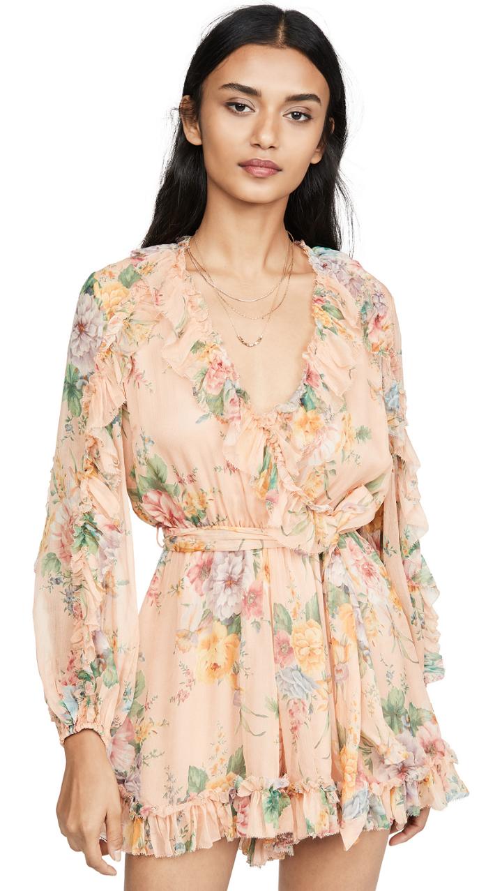 Zimmermann Zinnia Plunge Ruffle Jumpsuit