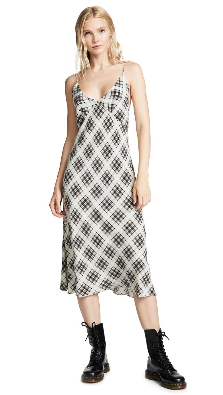 Marc Jacobs Bias Plaid Knee Length Dress