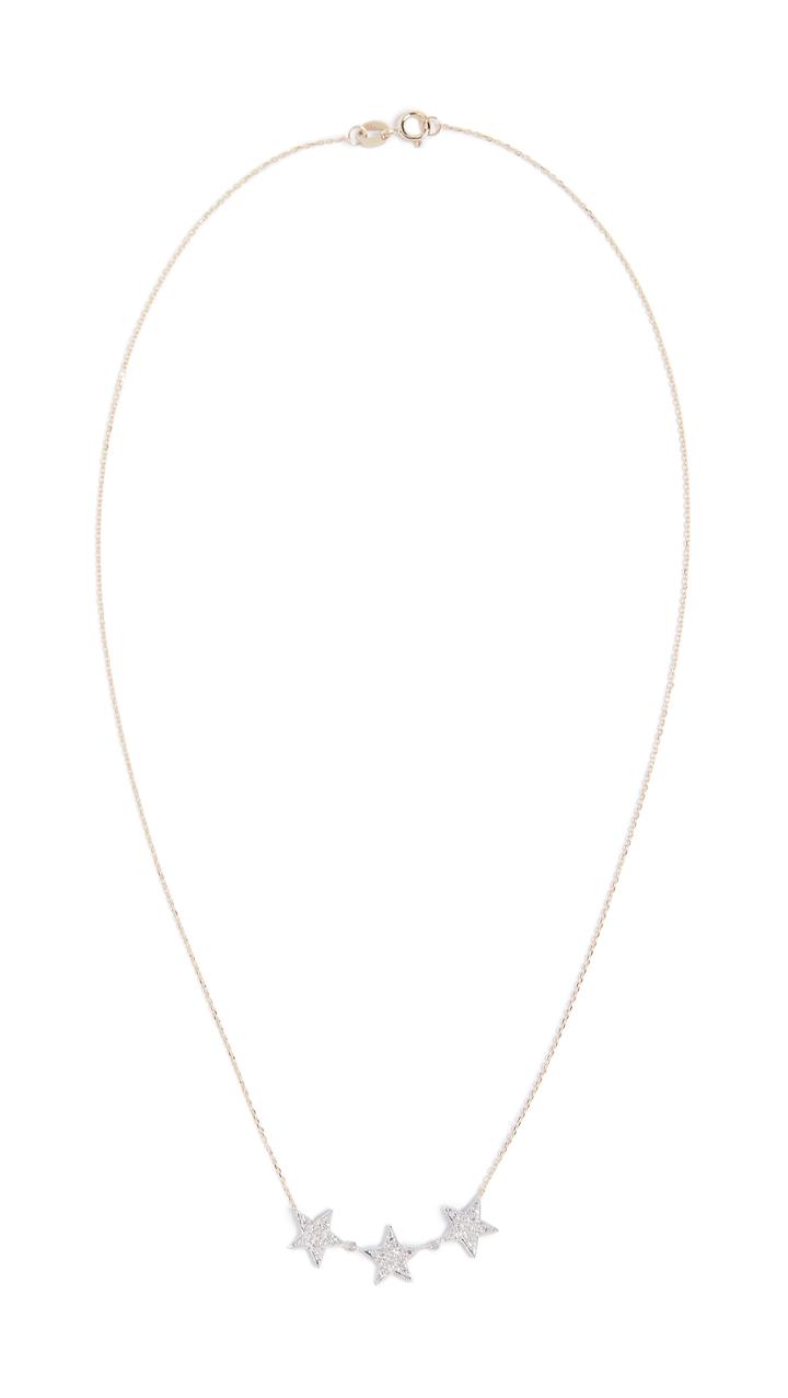 Dana Rebecca 14k Gold 3 Star Necklace