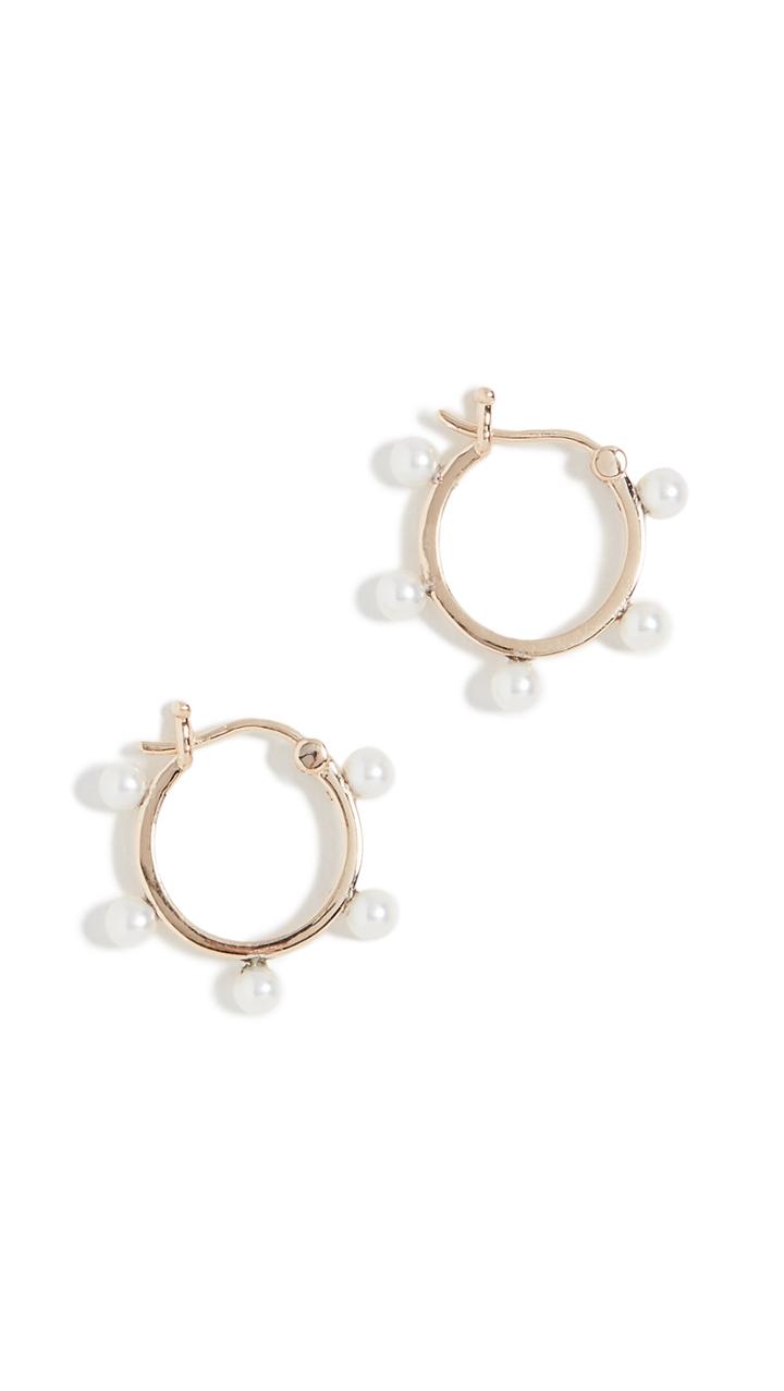 Mateo 14k Freshwater Cultured Pearl Dot Hoop Earrings
