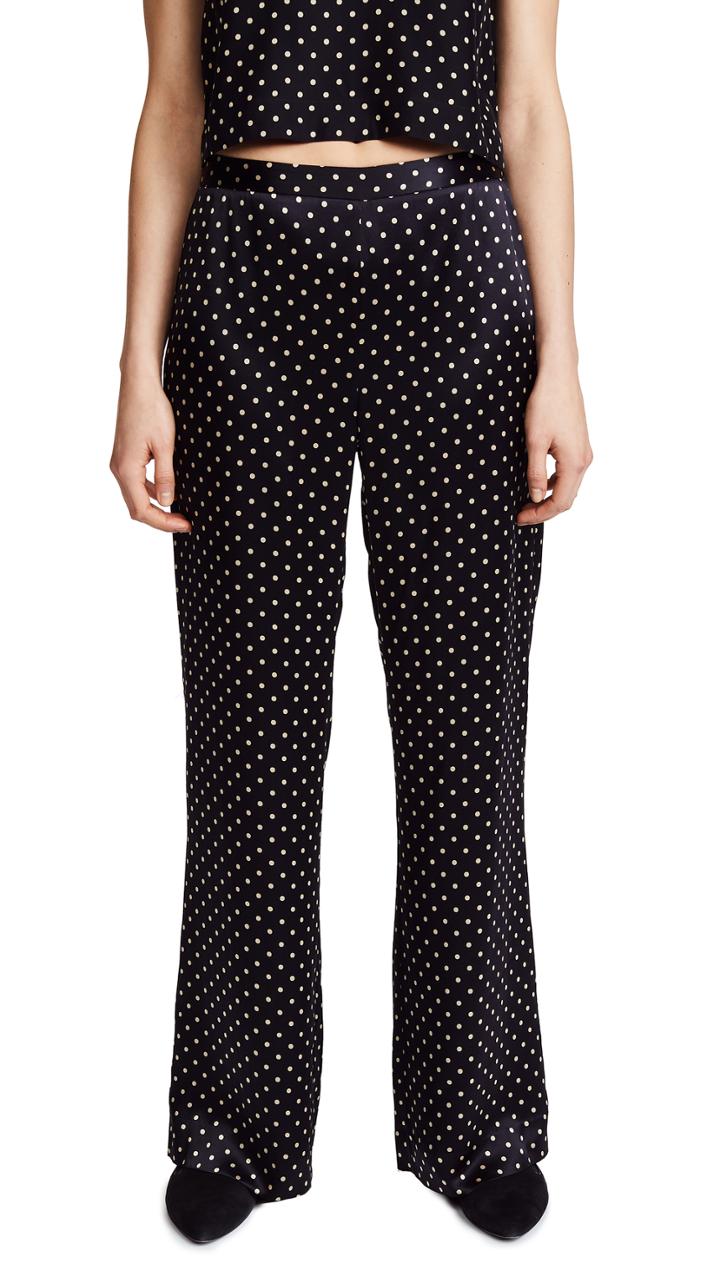 Jenni Kayne Dot Charmeuse Wide Leg Pants